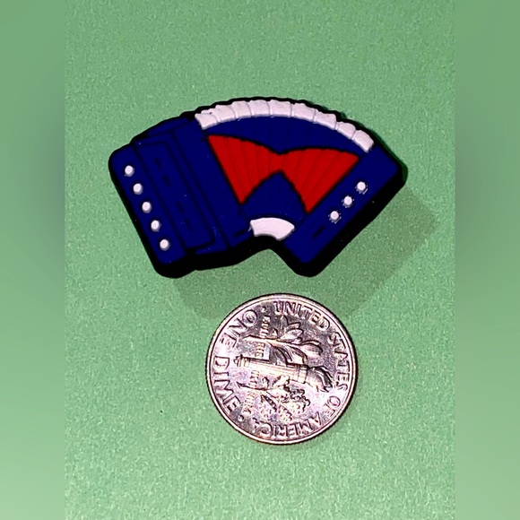 (10 for $15) Musical Instruments Blue Accordion Crocs Shoes Charms - Picture 1 of 1
